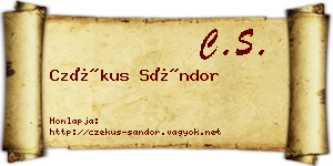 Czékus Sándor névjegykártya