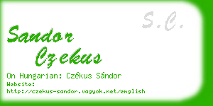sandor czekus business card