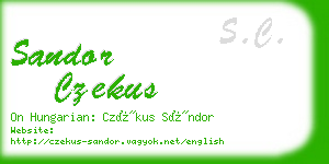 sandor czekus business card